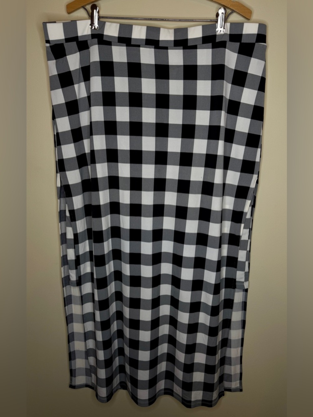 Black and White Gingham Maxi Skirt